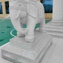 景德镇 白麻花岗岩动物异形石雕-大象
