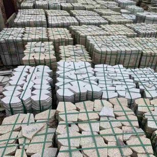 景德镇 黄金麻白麻花岗岩荔枝面地铺石(冰裂纹)