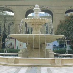 景德镇 黄金麻花岗岩异型加工——户外庭院石雕流水喷泉