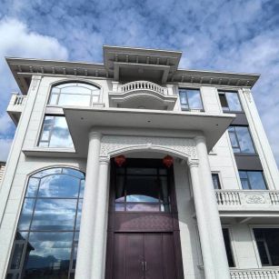 景德镇白麻别墅外墙干挂石材效果示例