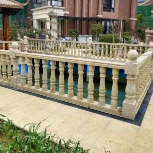 景德镇黄金麻花岗岩石材栏杆，扶手，将军柱，花瓶柱