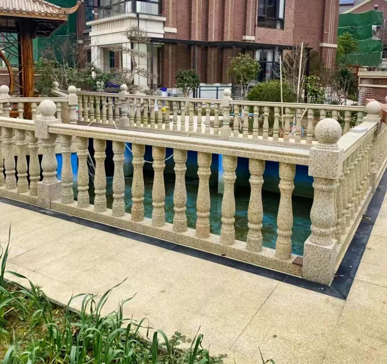 景德镇黄金麻花岗岩石材栏杆，扶手，将军柱，花瓶柱