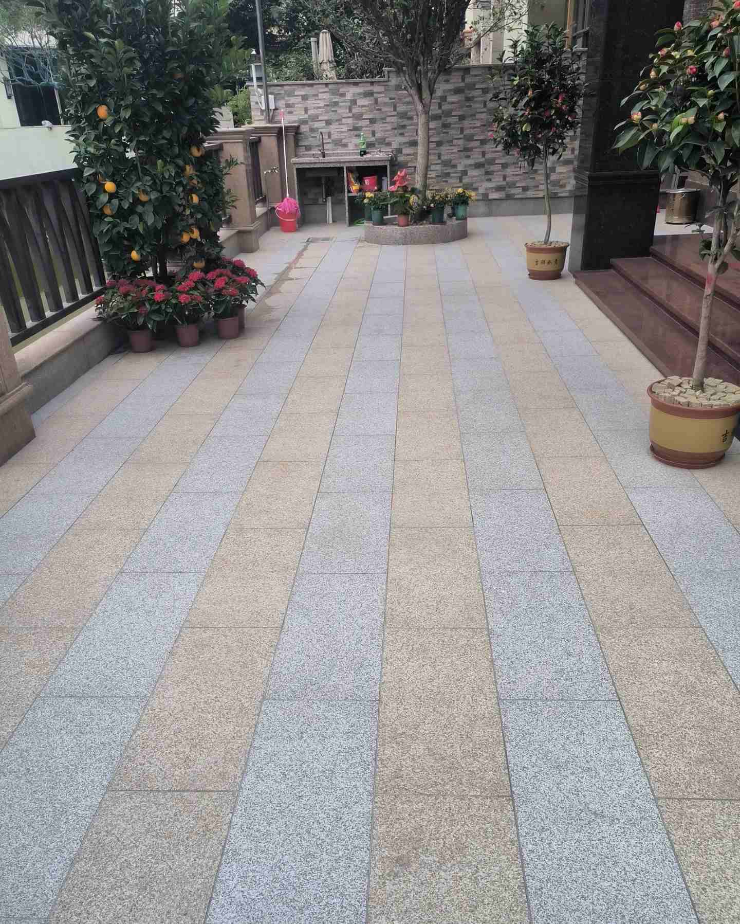 景德镇 黄金麻白麻荔枝面庭院铺装展示