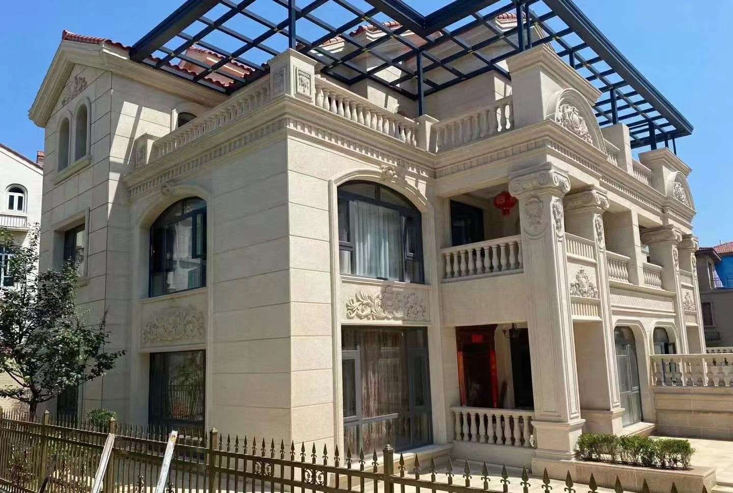 景德镇 黄金麻花岗岩荔枝面别墅外墙干挂