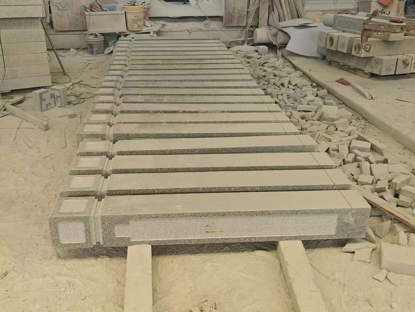 景德镇 芝麻白异形加工雕刻-栏杆大柱，方柱